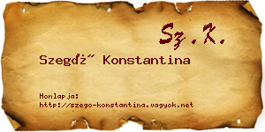 Szegő Konstantina névjegykártya
